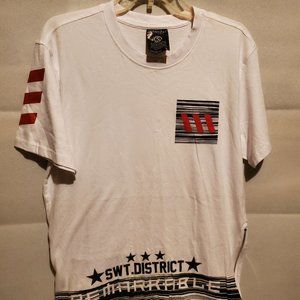 Mens Switch Remarkable White Large Long Hem Designer T-Shirt MAKE OFFER